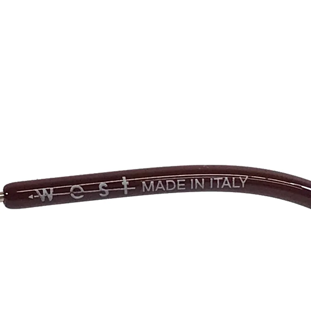 West Optical Eyeglasses Frames 99912 C.5 Red Burgundy Silver Aviator 53-19-145